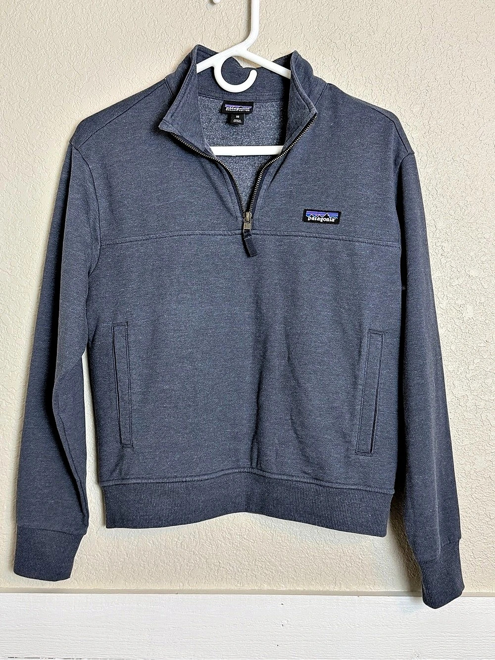 Patagonia 1/4 Zip Organic Cotton Pullover Gray XS Quarter Zip Pullover Like New
